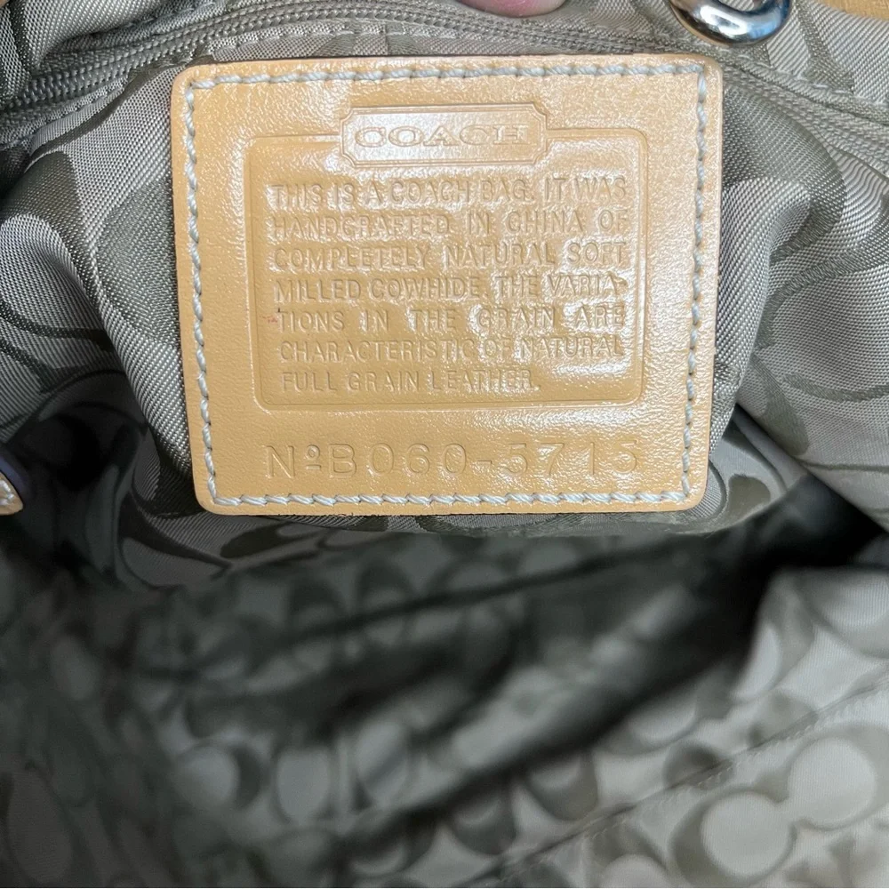 Vintage Coach Slouchy Pebbled Leather Hobo Y2K Shoulder Bag Tan - Picture 12 of 14